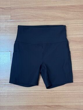 RBX Black High Rise Biker Shorts with Side Pockets XS